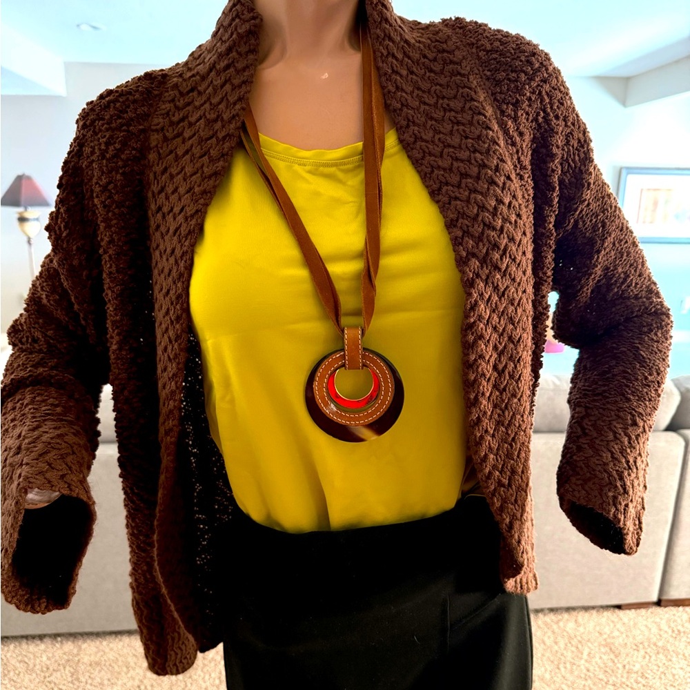 Dokotto Brown cardigan women’s sweater size s